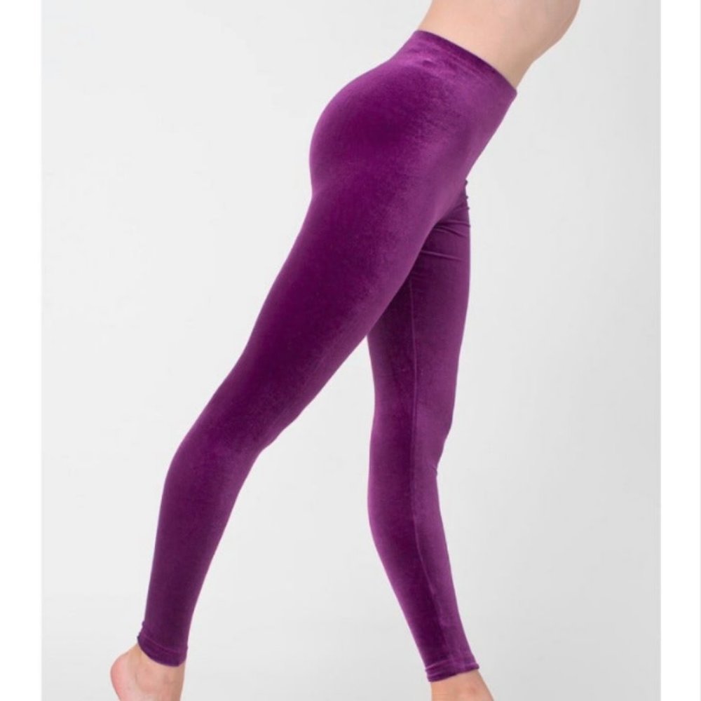 American Apparel Velvet Velour Strardust Sparkle Leggings S